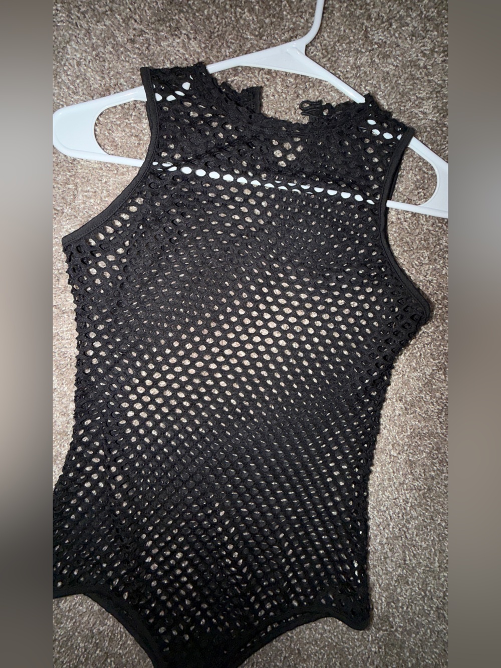 Black Fishnet Crochet Bodysuit
